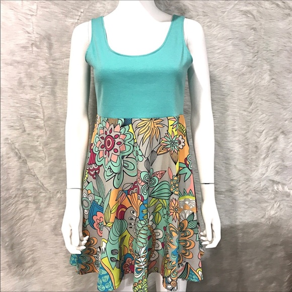 SALE JUDITH MARCH floral sleeveless dress medium - Picture 3 of 7